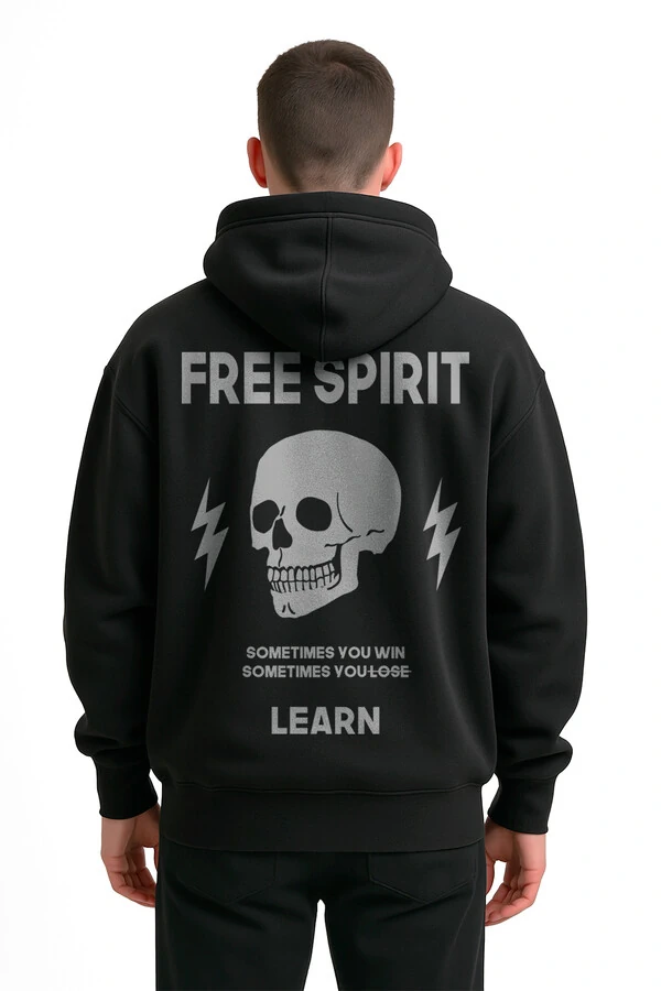 Blusa puff de moletom preto Free
