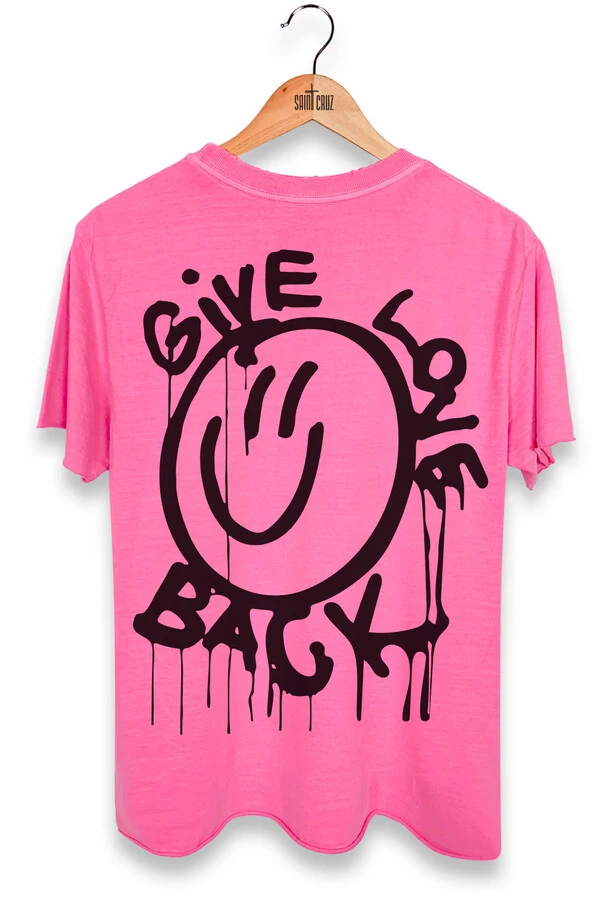 Camiseta estonada rosa Give