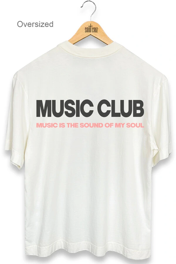 Camiseta oversized estonada off white Music Club