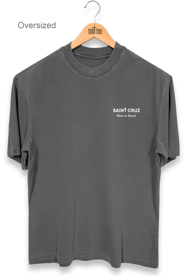 Camiseta oversized estonada chumbo Time