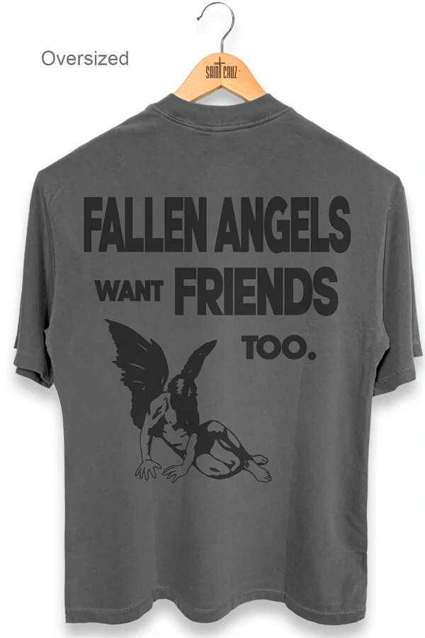 Camiseta oversized estonada chumbo Fallen Angels