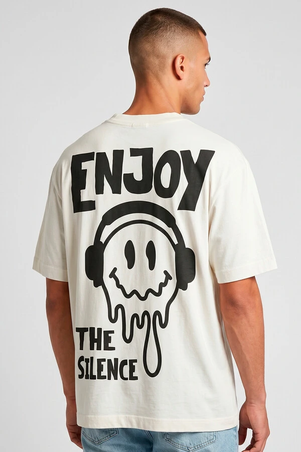 Camiseta oversized off white Enjoy