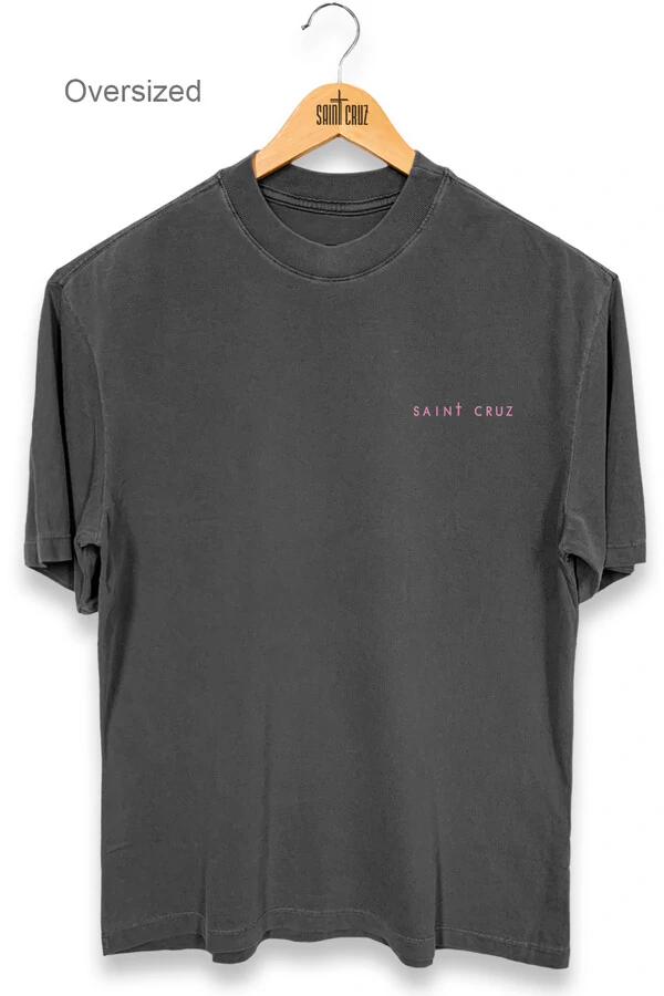 Camiseta oversized estonada chumbo Give (Rosa)