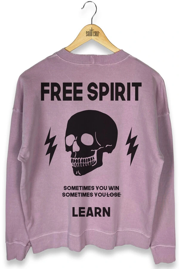 Blusa oversized de moletom estonado lilás Free