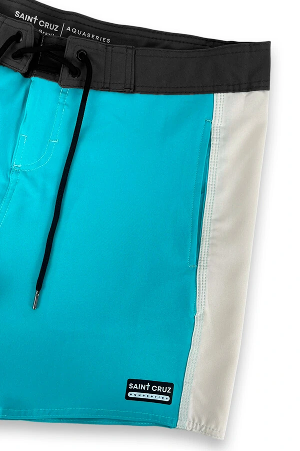 Bermuda retrô line Turquesa e Off White