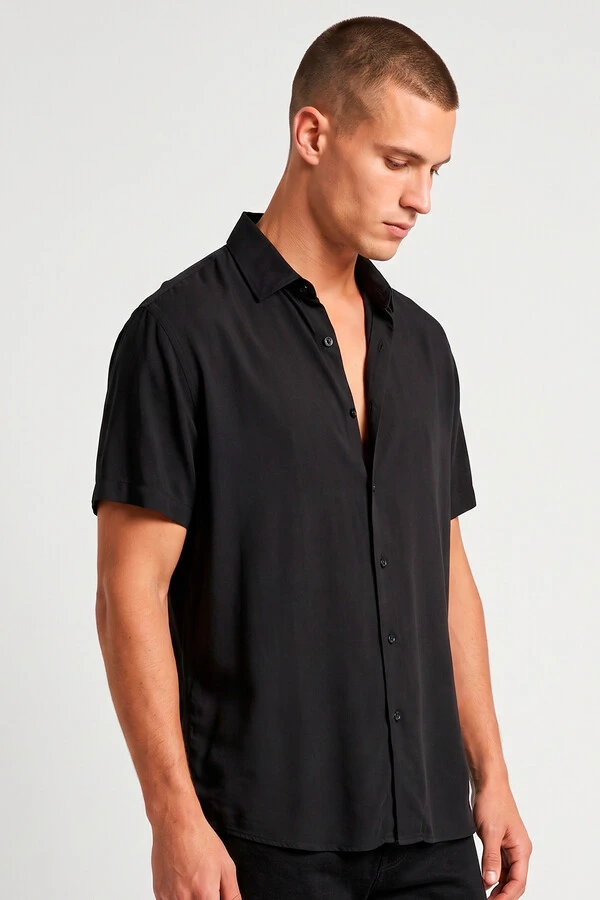 Camisa de viscose Black