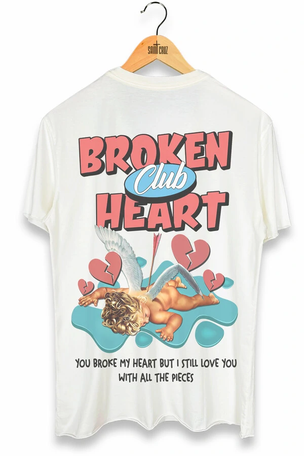 Camiseta estonada off white Broken Heart Outlet
