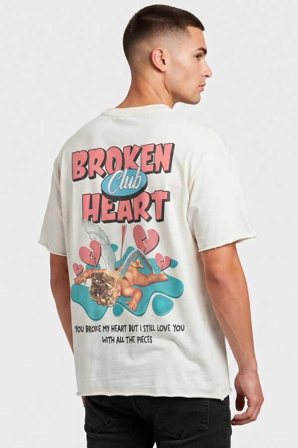 Camiseta off white Broken Heart