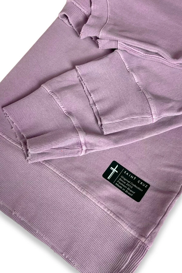 Blusa oversized de moletom estonado lilás Enjoy The Silence Front