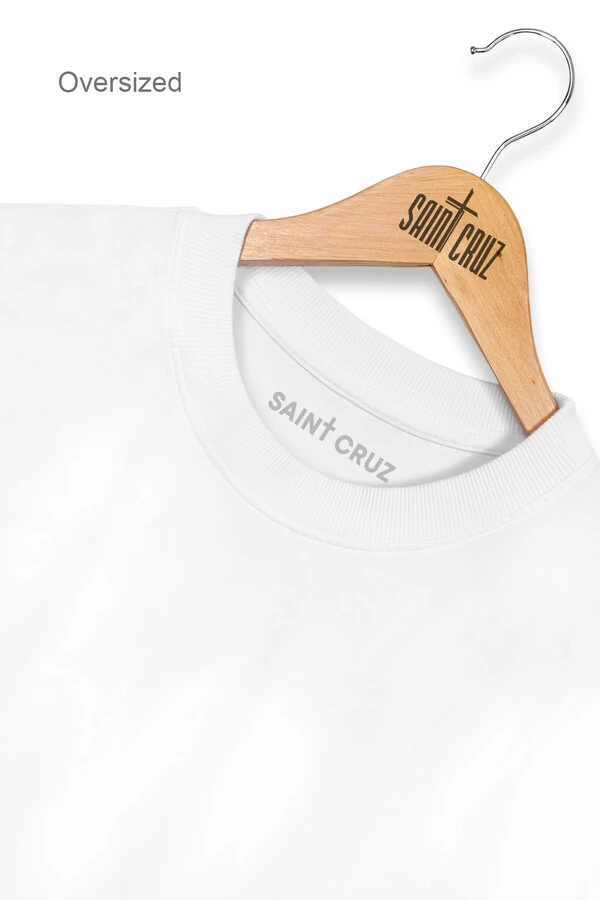 Camiseta oversized branca Butterfly