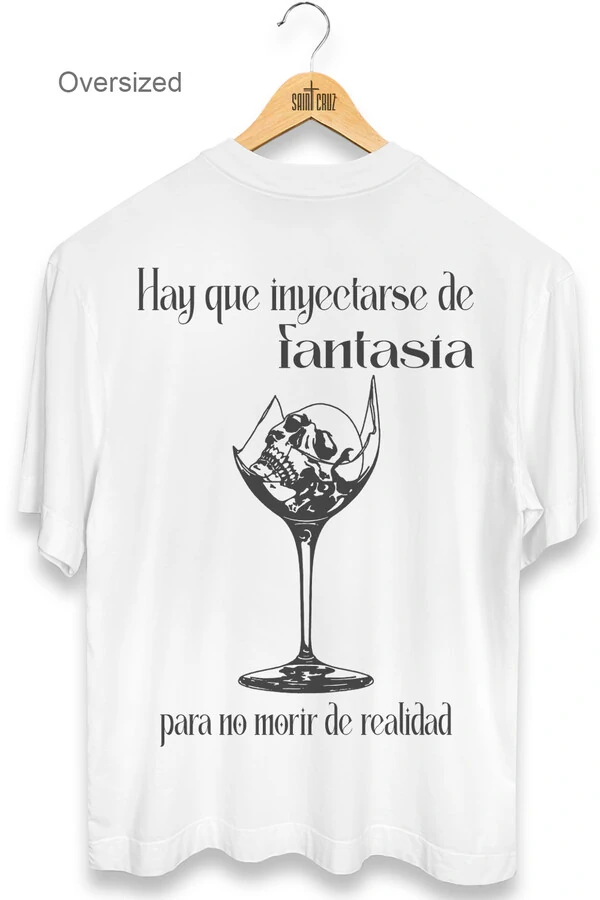 Camiseta oversized branca Drink