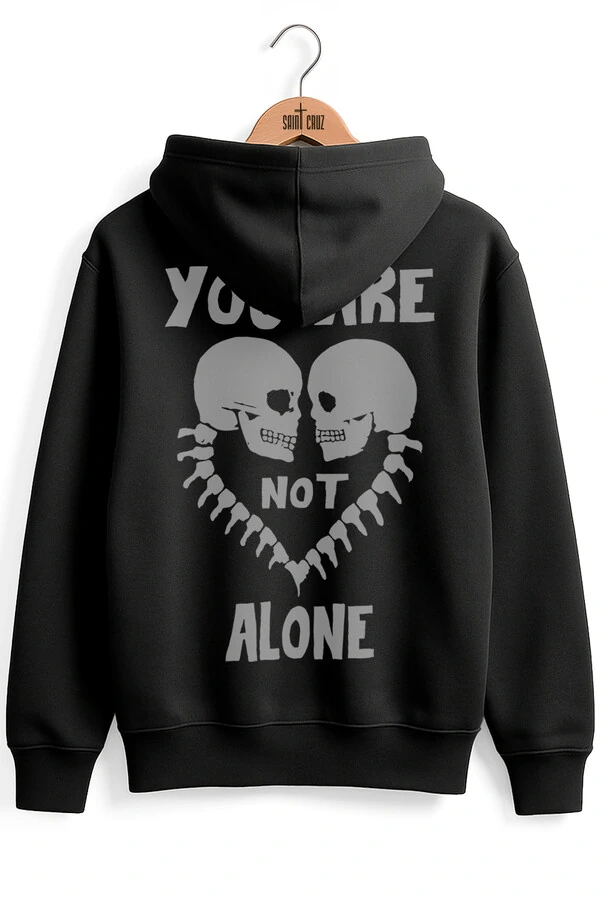 Blusa puff de moletom preto Alone
