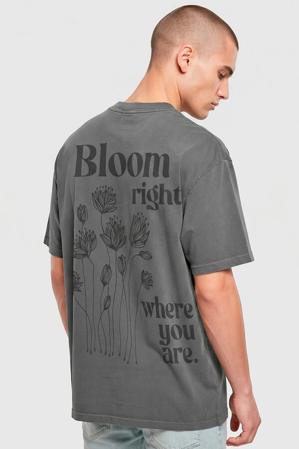 Camiseta oversized estonada chumbo Bloom