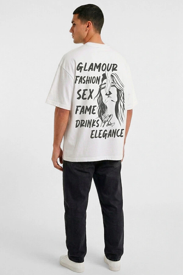 Camiseta oversized branca Glamour