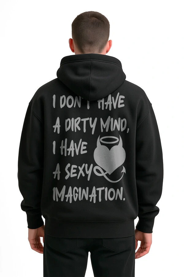 Blusa puff de moletom preto Dirty Mind