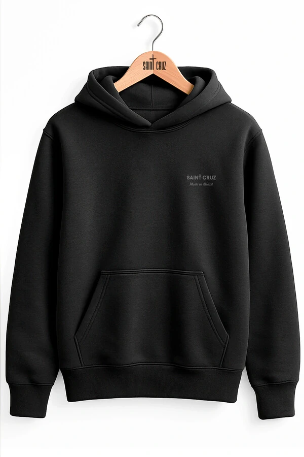 Blusa puff de moletom preto Wine