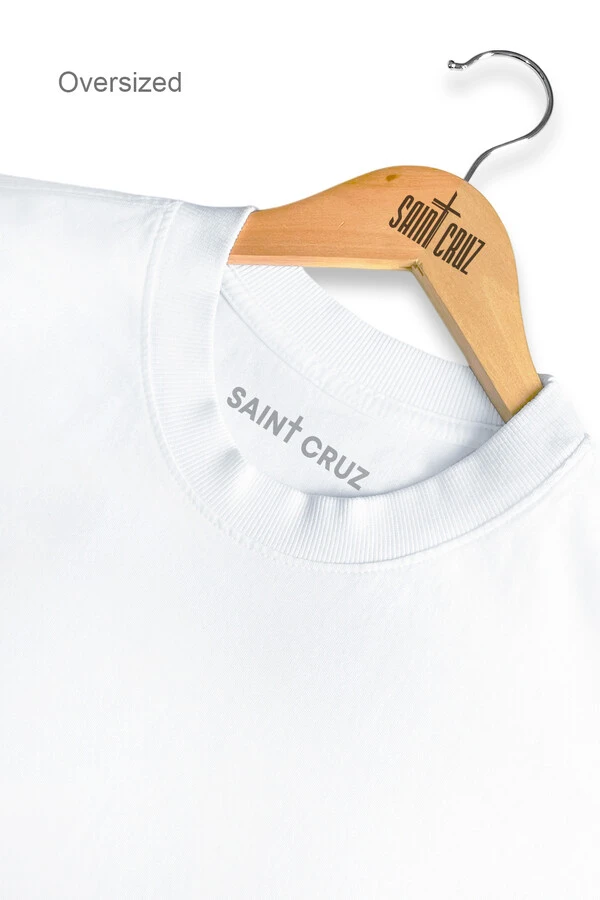 Camiseta oversized branca Enjoy The Silence Front