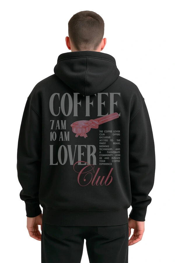 Blusa puff de moletom preto Coffee Club