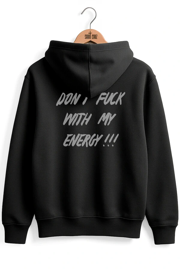 Blusa puff de moletom preto Energy