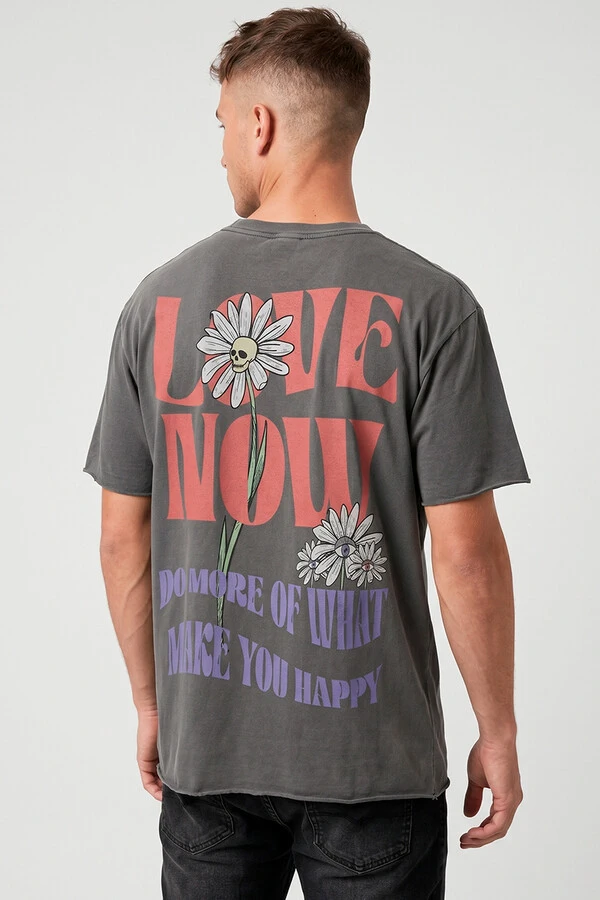 Camiseta estonada chumbo Love Now Collors