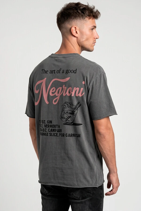 Camiseta estonada chumbo Negroni
