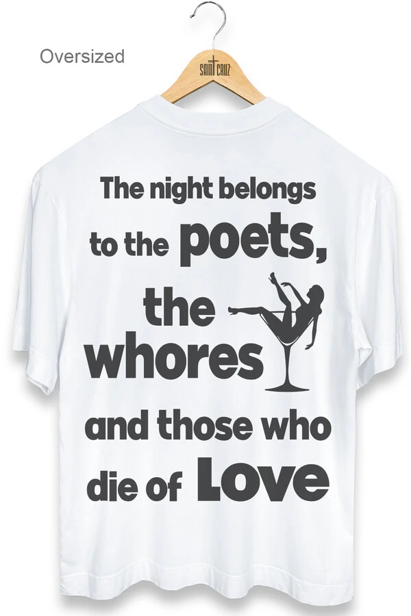 Camiseta oversized branca Poets