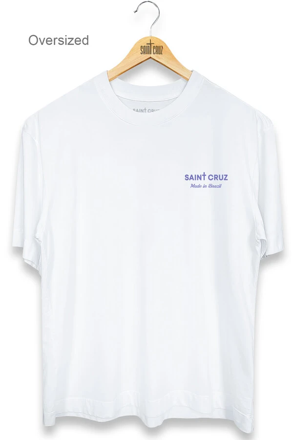 Camiseta oversized branca Bed Blue
