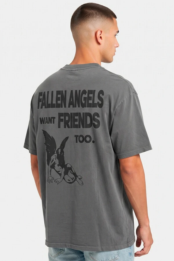 Camiseta oversized estonada chumbo Fallen Angels