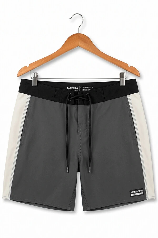 Bermuda retrô line Chumbo e Off White