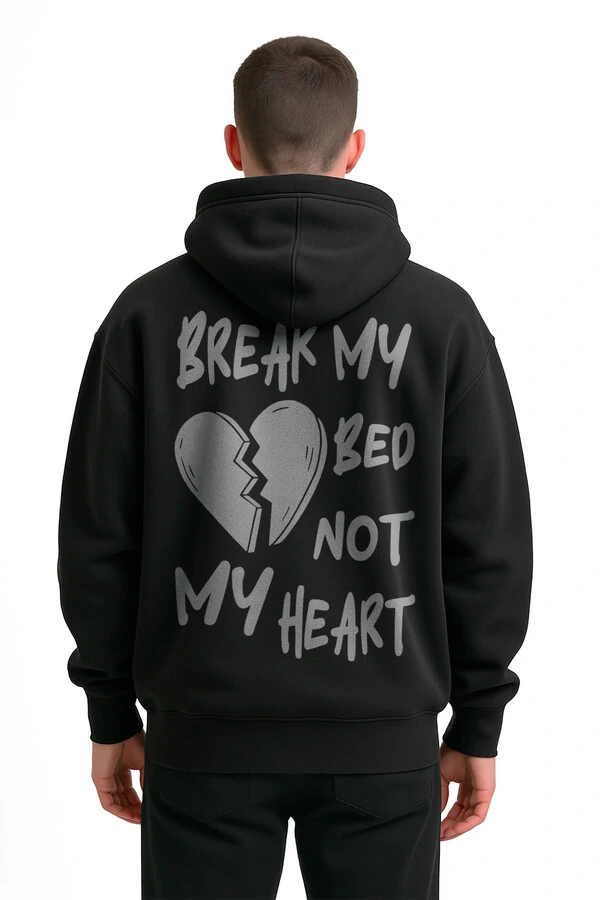 Blusa puff de moletom preto Break My Bed