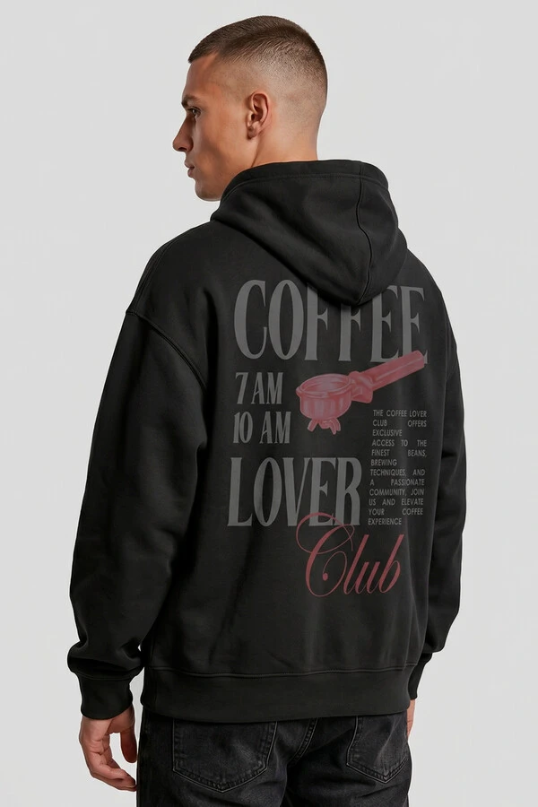 Blusa puff de moletom preta Coffee Club