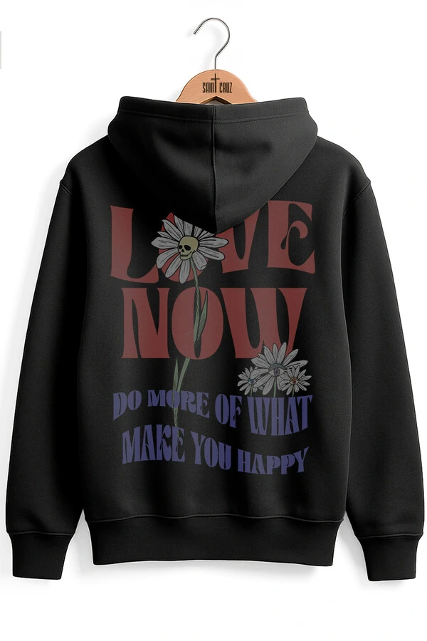 Blusa puff de moletom preto Love Now Collors