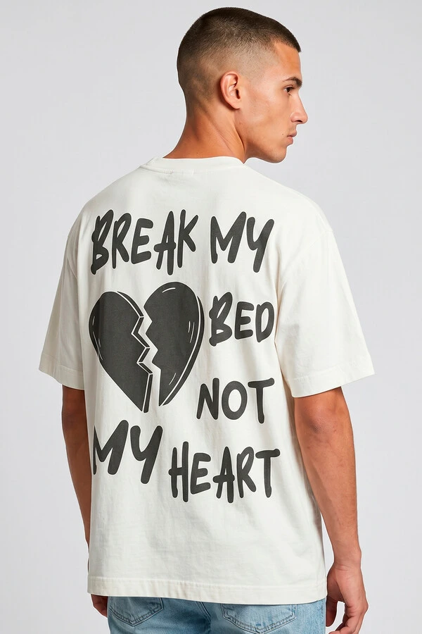 Camiseta oversized off white Break My Bed