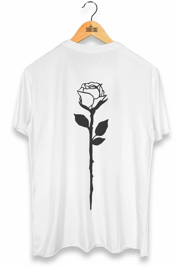 Camiseta branca Rose Back Outlet