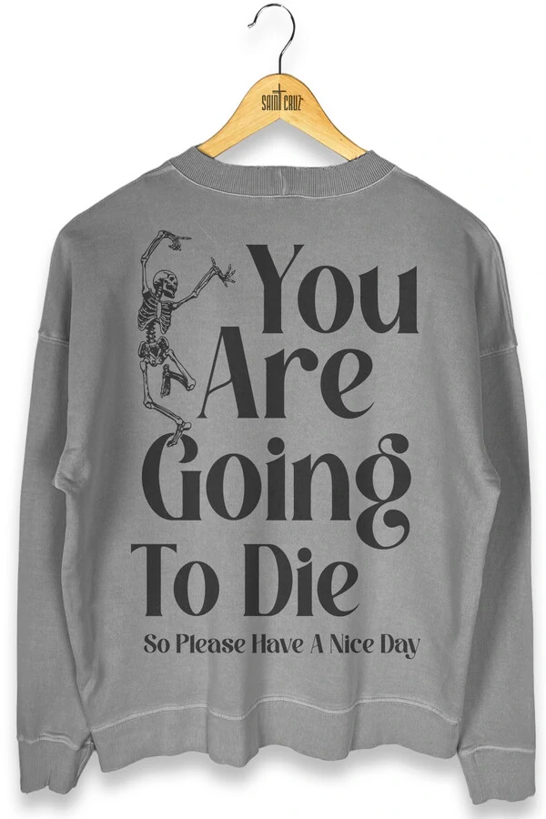 Blusa oversized de moletom estonado cinza Nice Day