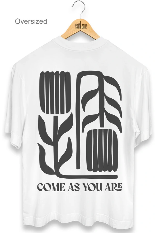 Camiseta oversized branca Come As You Are