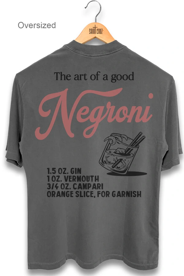 Camiseta oversized estonada chumbo Negroni