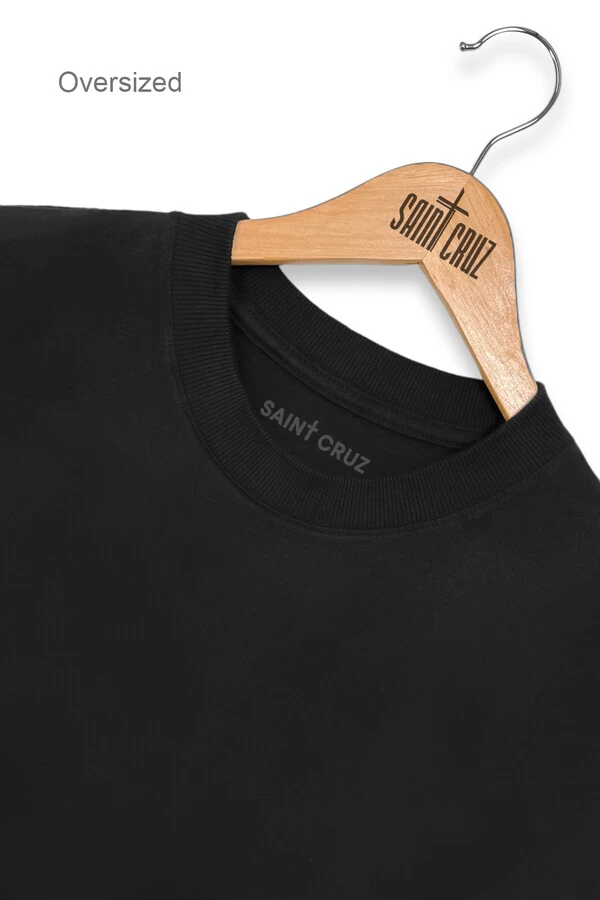 Camiseta oversized preta Bad Angel Outlet