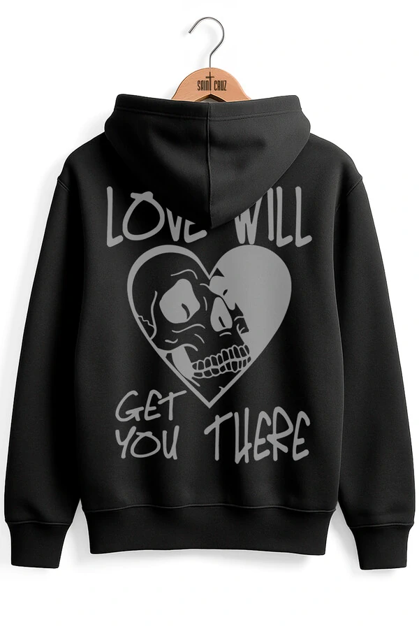 Blusa puff de moletom preto Love Will