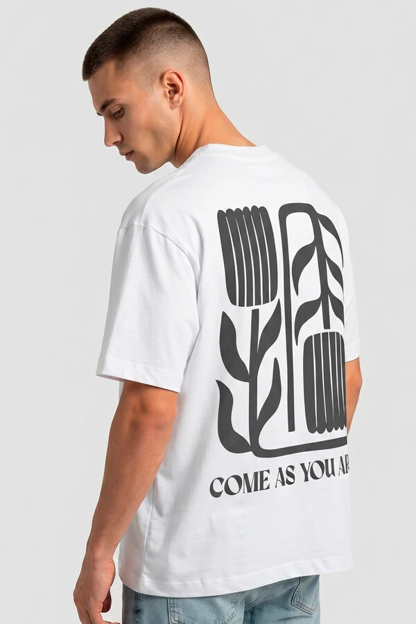 Camiseta oversized branca Come As You Are