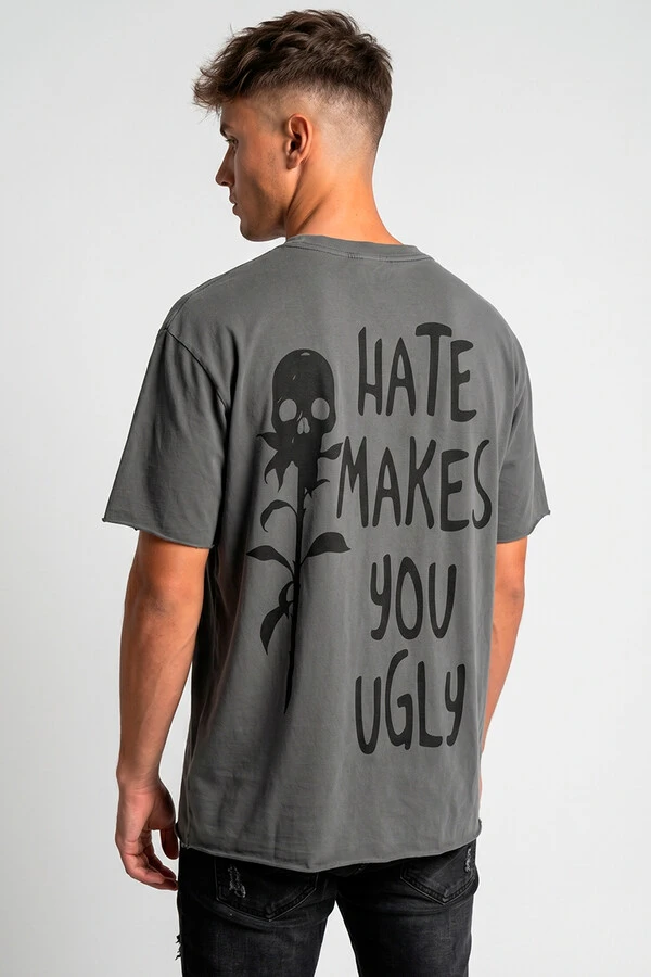 Camiseta estonada chumbo Hate
