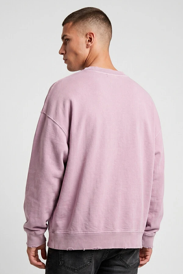 Blusa oversized de moletom estonado lilás Cross