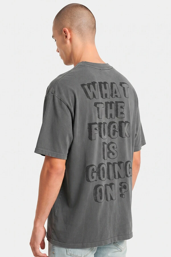 Camiseta oversized estonada chumbo Now