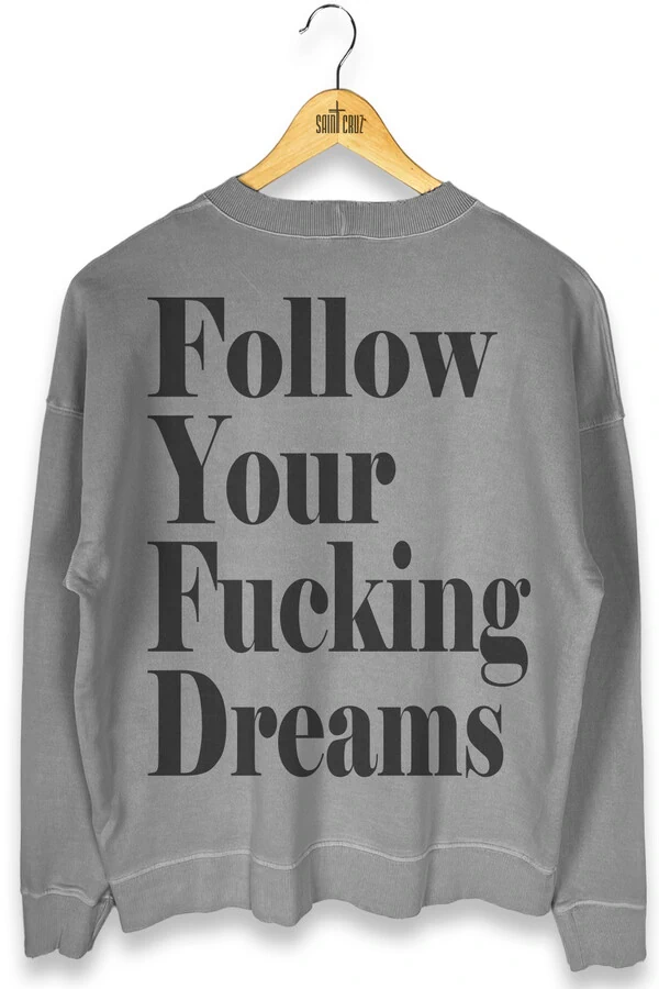Blusa oversized de moletom estonado cinza Dreams Back