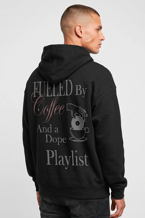 Blusa puff de moletom preta Playlist