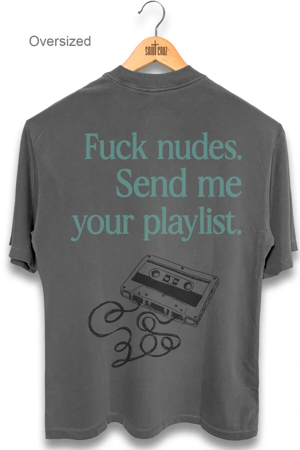 Camiseta oversized estonada chumbo Send