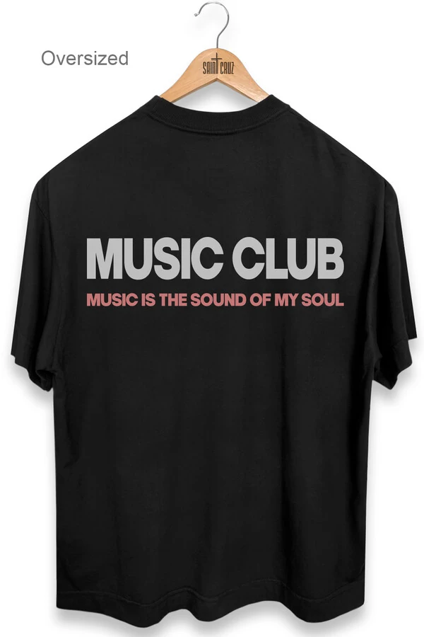 Camiseta oversized preta Music Club