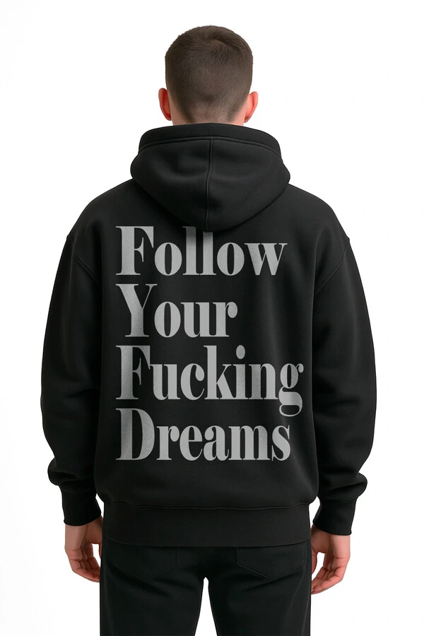 Blusa puff de moletom preto Dreams Back