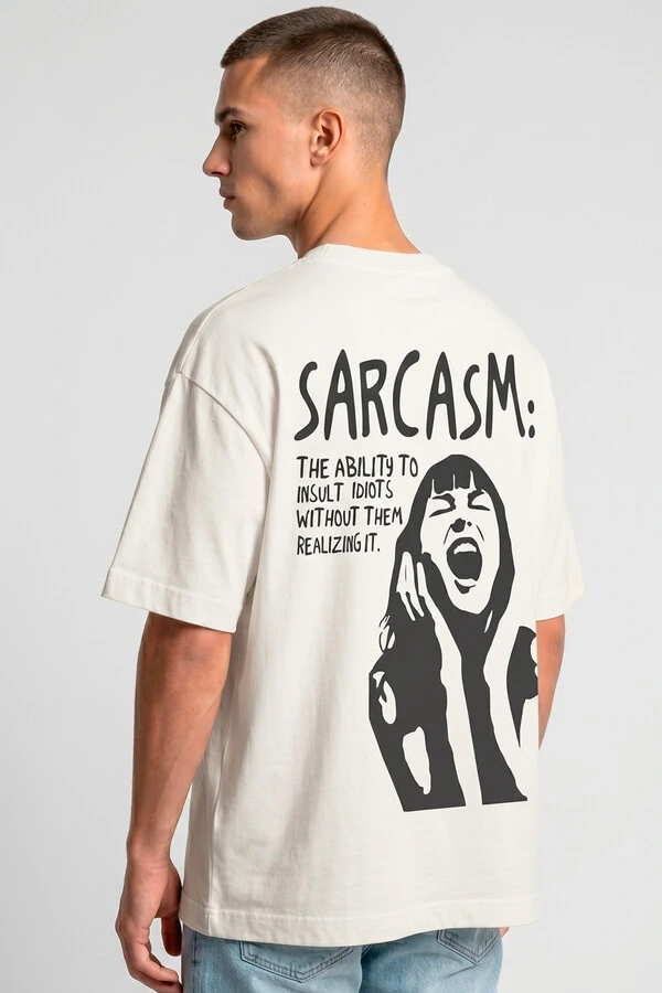 Camiseta oversized off white Sarcasm