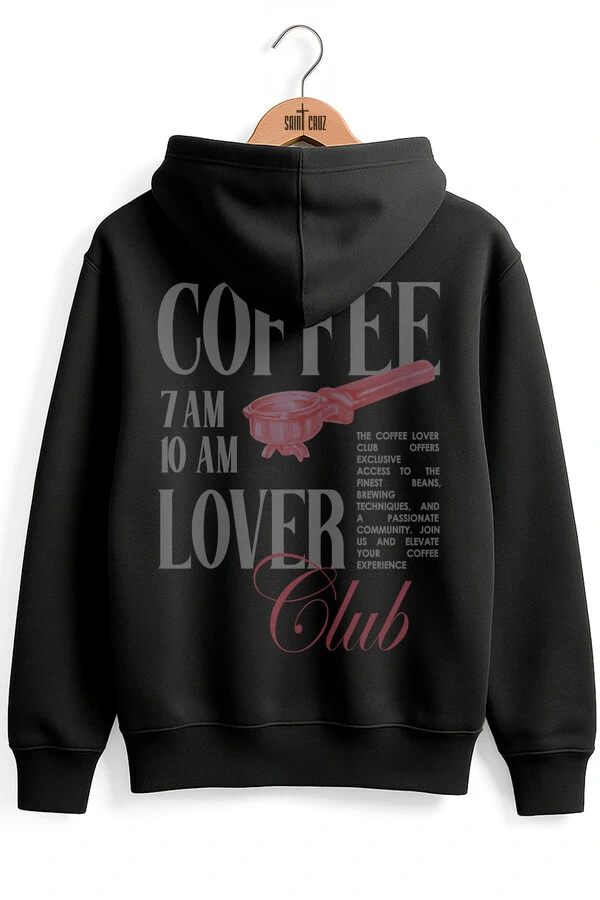 Blusa puff de moletom preta Coffee Club